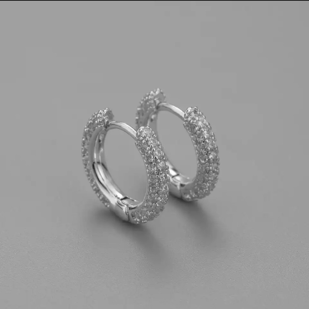 Pcs Round Zircon Hoop Earrings For Women